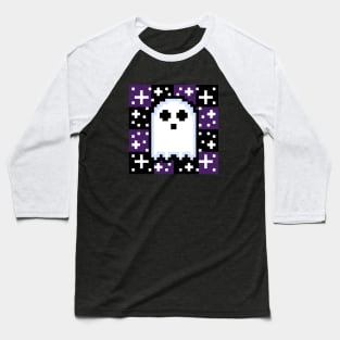 Pixel Ghost (32 by 32) Baseball T-Shirt